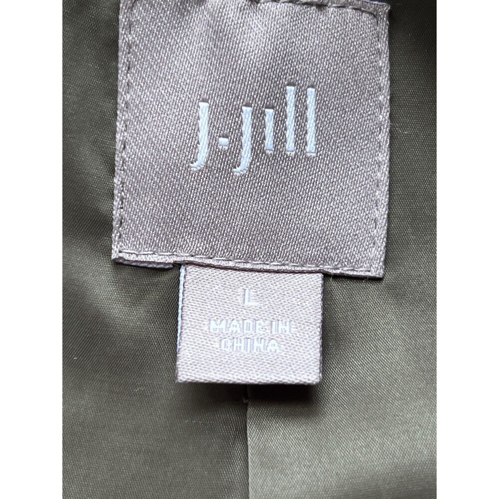 J. Jill Tweed Wool Blend Lined Front Pockets Blazer Size Large Green - Picture 7 of 9
